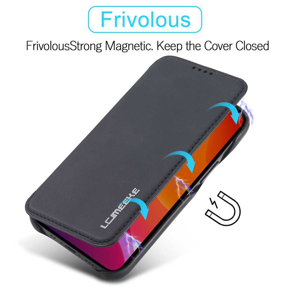 LC.IMEEKE Retro stil stander læder telefoncover med kortholder til iPhone 12 mini