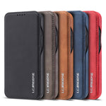 LC.IMEEKE Retro stil stander læder telefoncover med kortholder til iPhone 12 mini