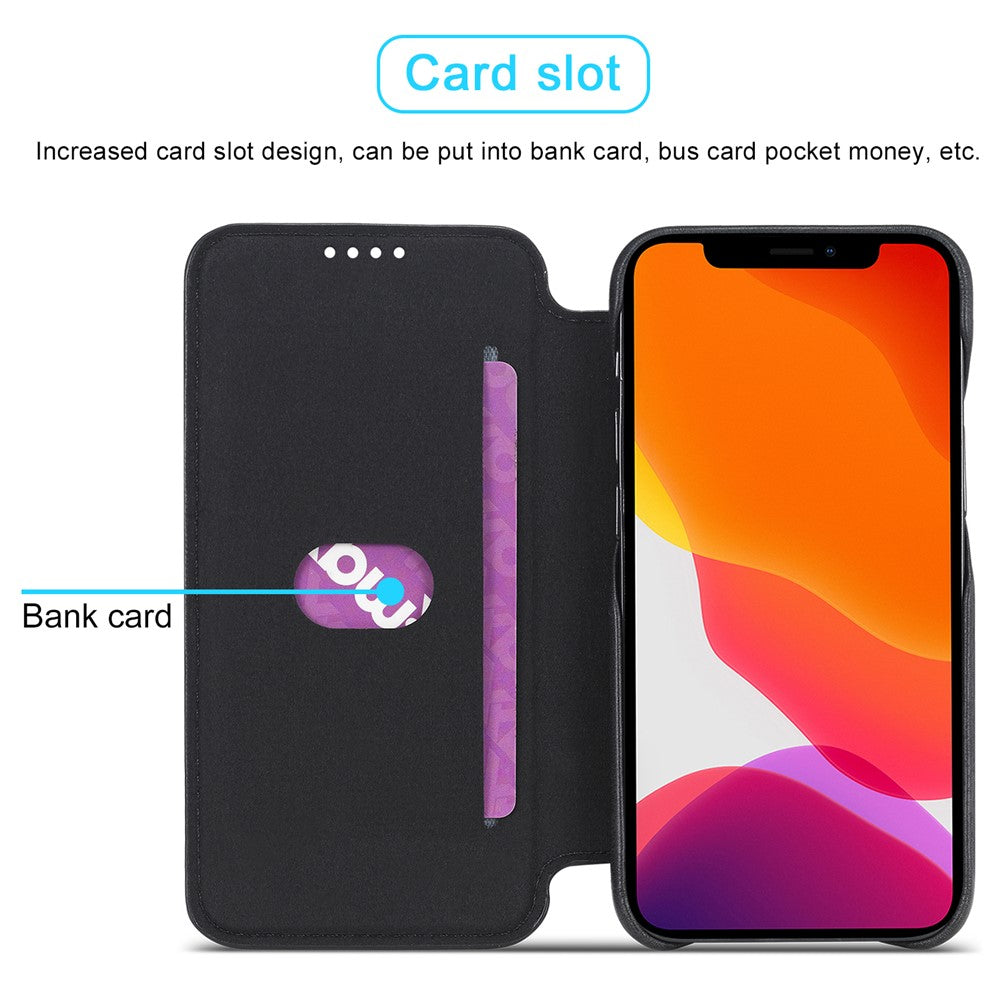 LC.IMEEKE Retro stil stander læder telefoncover med kortholder til iPhone 12 mini