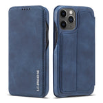 LC.IMEEKE Retro stil stander læder telefoncover med kortholder til iPhone 12 mini