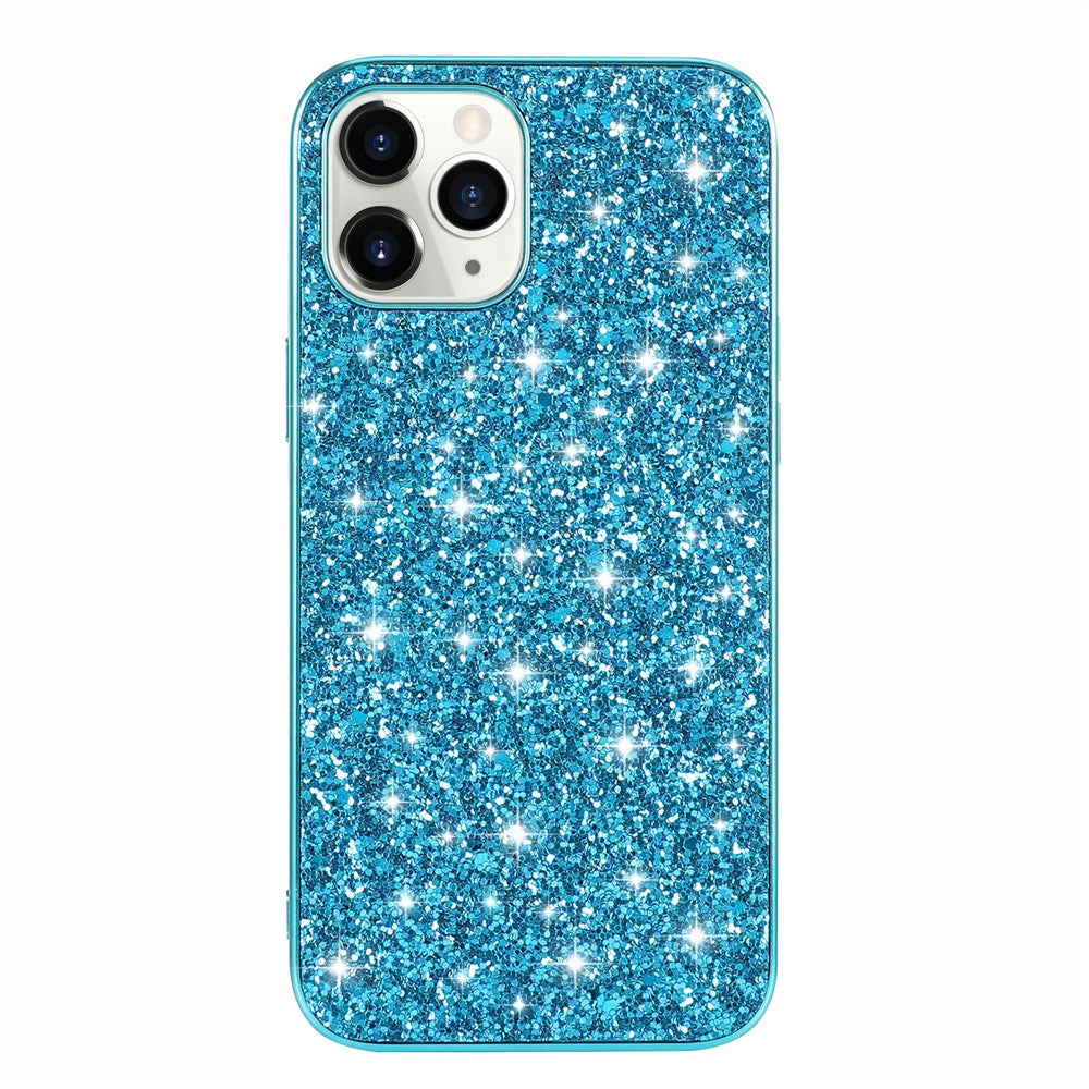 Glittering Sequins Plated TPU Frame + PC Hybrid Shell Case for iPhone 12 Pro/12