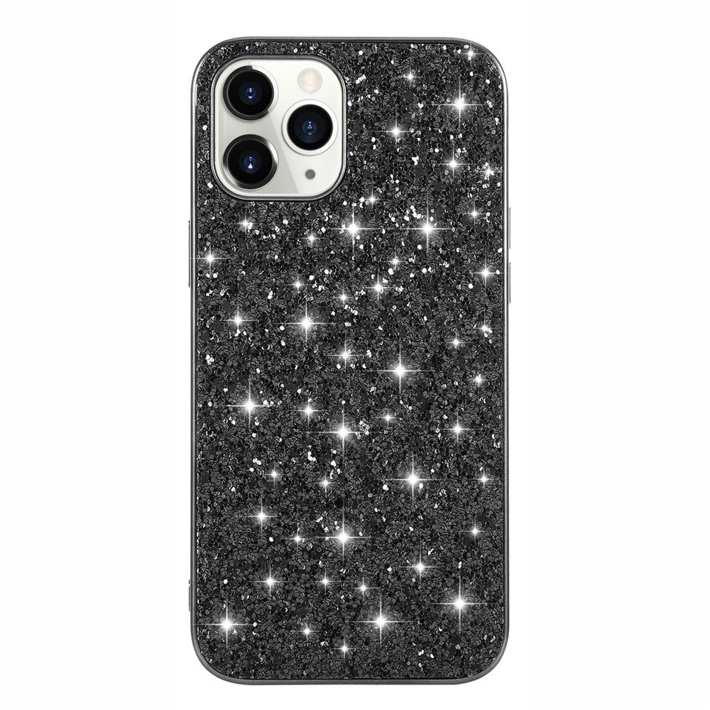 Glittering Sequins Plated TPU Frame + PC Hybrid Shell Case for iPhone 12 Pro/12