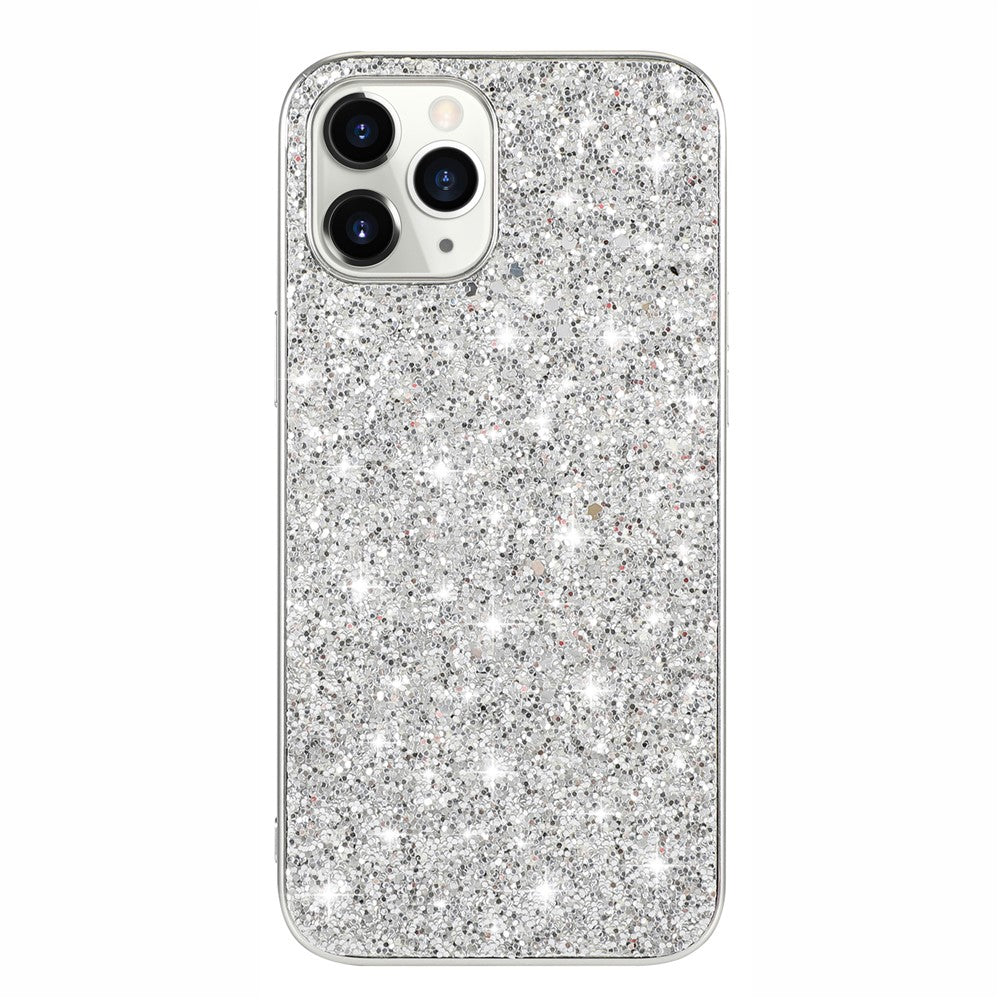 Glittering Sequins Plated TPU Frame + PC Hybrid Shell Case for iPhone 12 Pro/12
