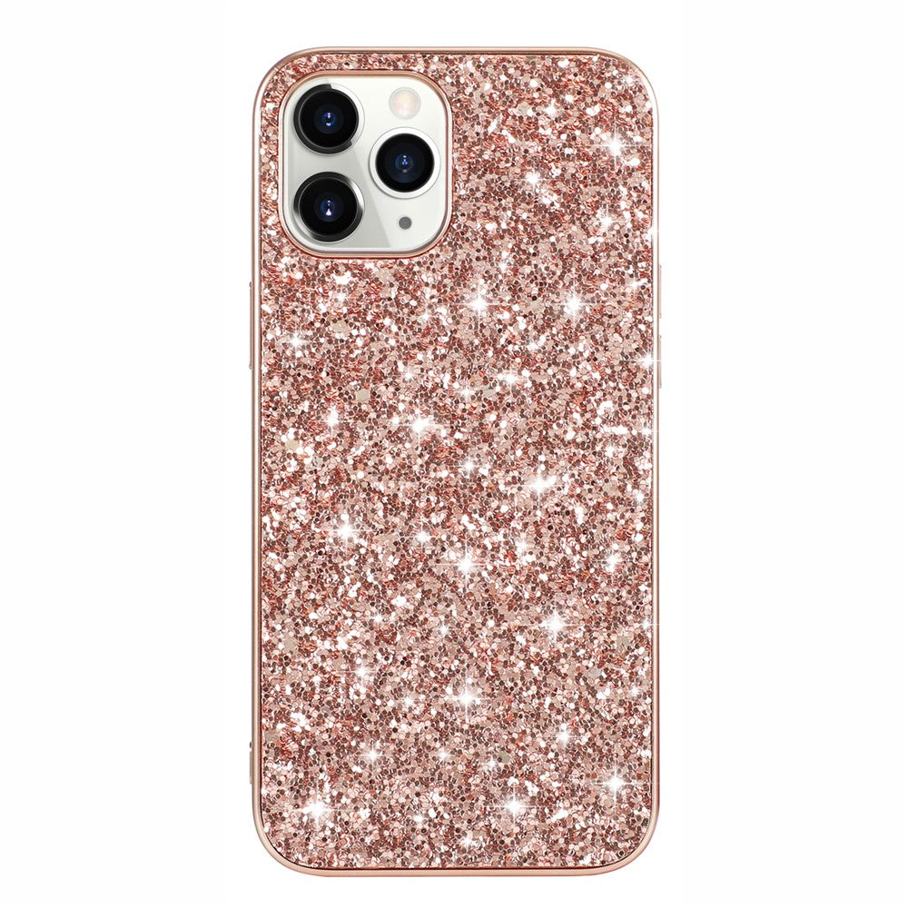 Glittering Sequins Plated TPU Frame + PC Hybrid Shell Case for iPhone 12 Pro/12