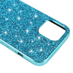 Glittering Sequins Plated TPU Frame + PC Hybrid Shell Case for iPhone 12 Pro Max 6.7-inch