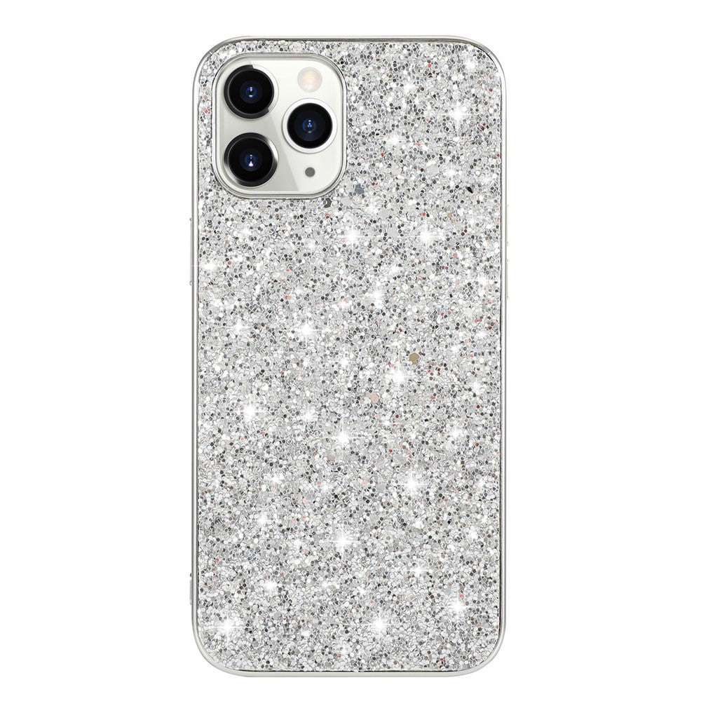 Glittering Sequins Plated TPU Frame + PC Hybrid Shell Case for iPhone 12 Pro Max 6.7-inch