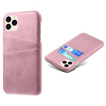 for iPhone 12 Pro / 12 6.1 inch PU Leather Coated Plastic Case, Double Card Slots Design Ultra Slim Protector Shell