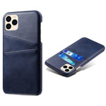 for iPhone 12 Pro / 12 6.1 inch PU Leather Coated Plastic Case, Double Card Slots Design Ultra Slim Protector Shell