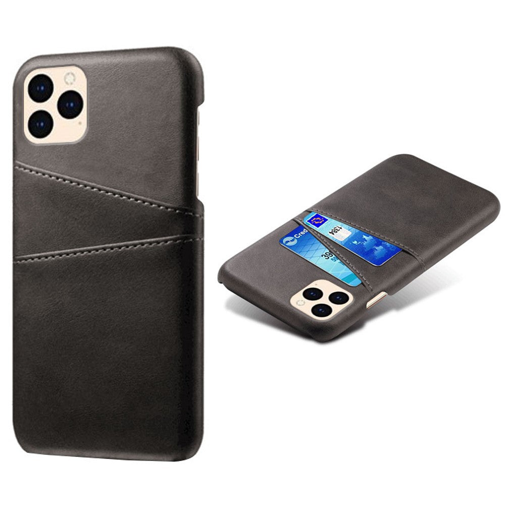 PU Leather Coated Plastic Case for iPhone 12 mini 5.4 inch, Double Card Slots Slim Protector Shell