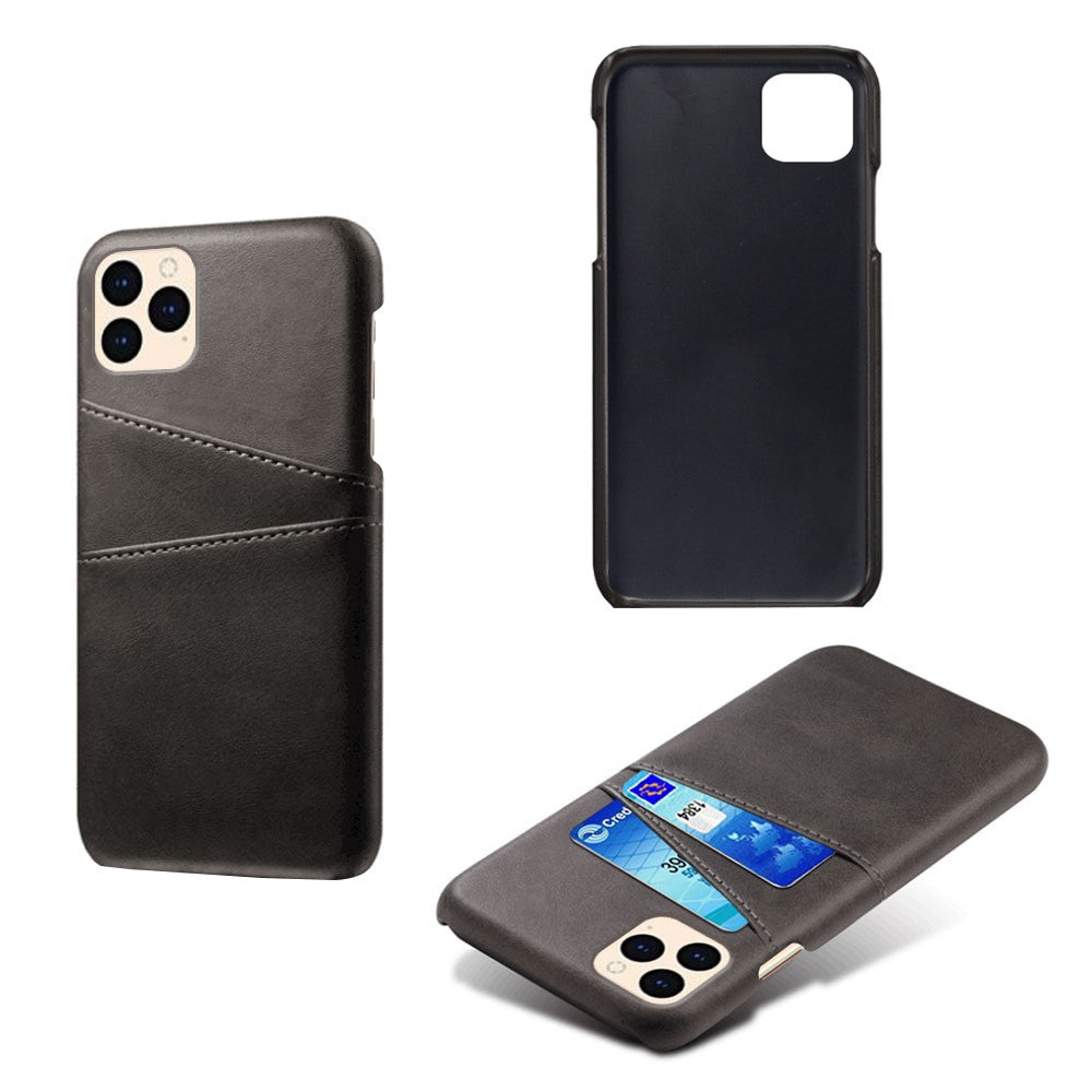PU Leather Coated Plastic Case for iPhone 12 mini 5.4 inch, Double Card Slots Slim Protector Shell