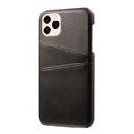 PU Leather Coated Plastic Case for iPhone 12 mini 5.4 inch, Double Card Slots Slim Protector Shell