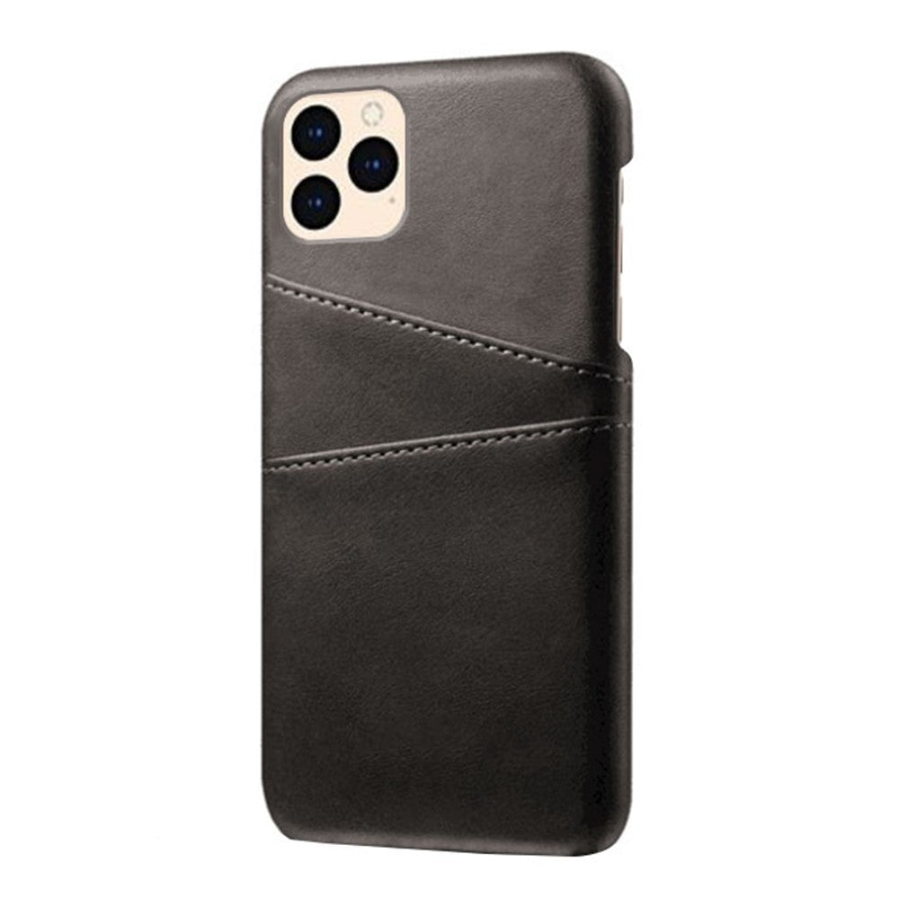 PU Leather Coated Plastic Case for iPhone 12 mini 5.4 inch, Double Card Slots Slim Protector Shell