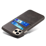 PU Leather Coated Plastic Case for iPhone 12 mini 5.4 inch, Double Card Slots Slim Protector Shell