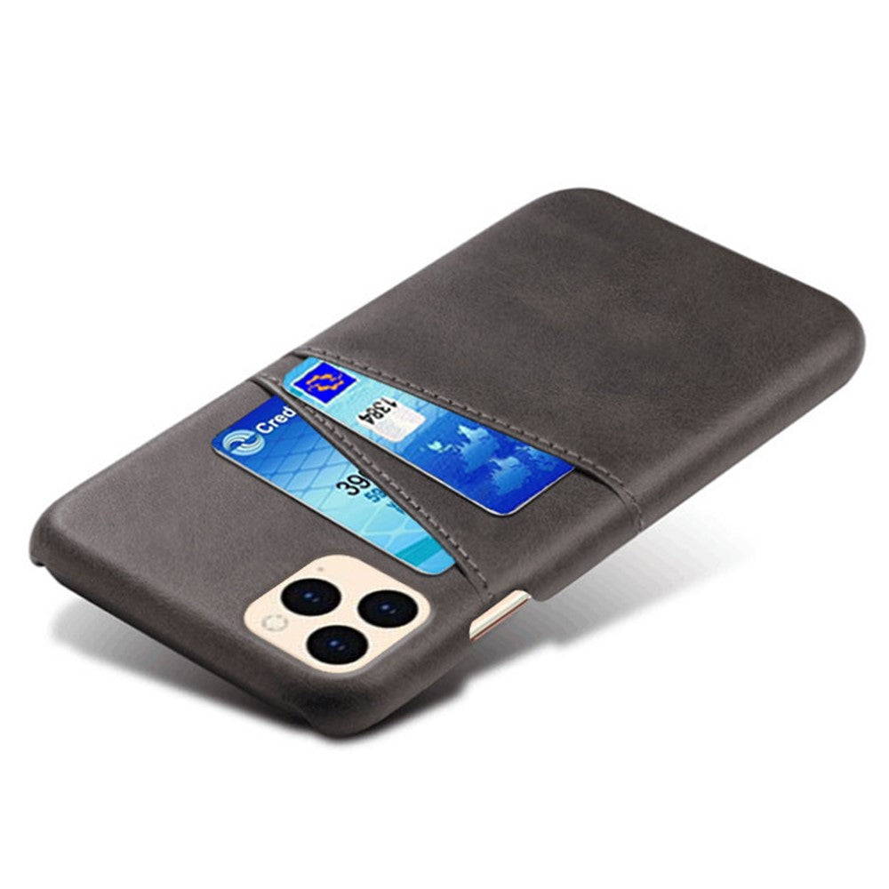 PU Leather Coated Plastic Case for iPhone 12 mini 5.4 inch, Double Card Slots Slim Protector Shell