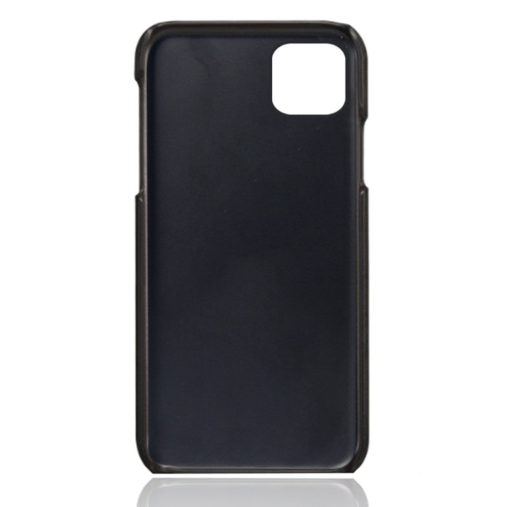 PU Leather Coated Plastic Case for iPhone 12 mini 5.4 inch, Double Card Slots Slim Protector Shell