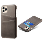 PU Leather Coated Plastic Case for iPhone 12 mini 5.4 inch, Double Card Slots Slim Protector Shell