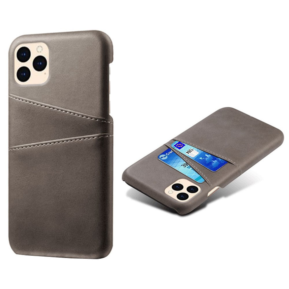PU Leather Coated Plastic Case for iPhone 12 mini 5.4 inch, Double Card Slots Slim Protector Shell