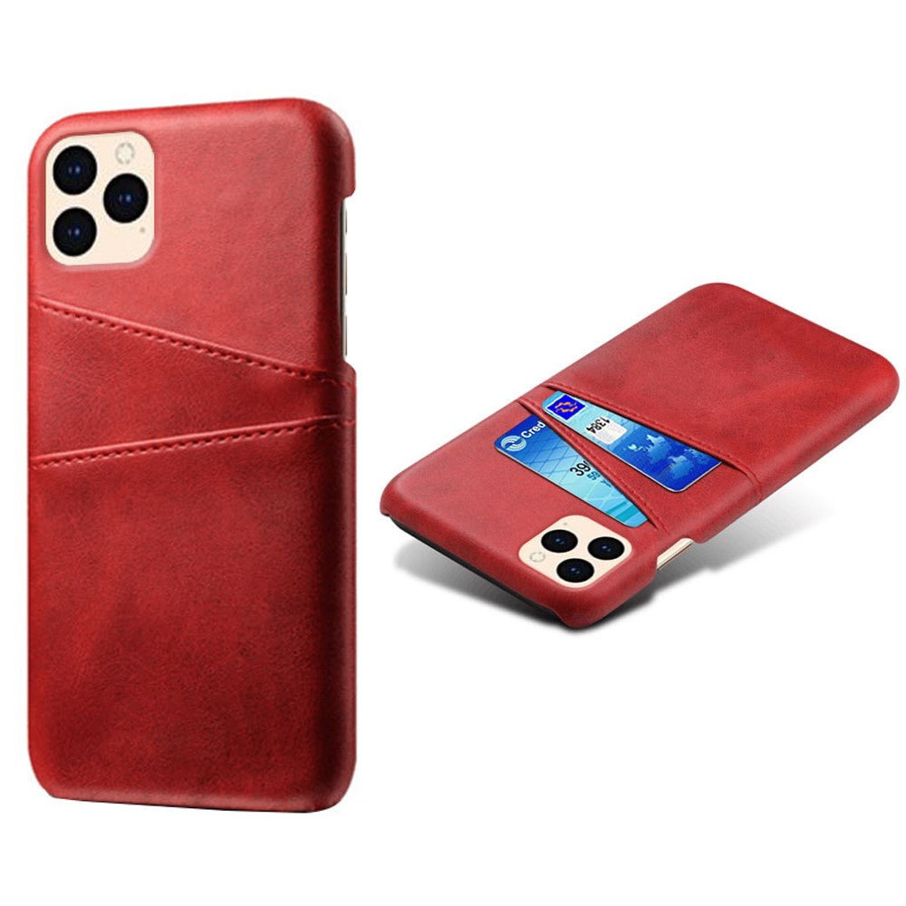 PU Leather Coated Plastic Case for iPhone 12 mini 5.4 inch, Double Card Slots Slim Protector Shell