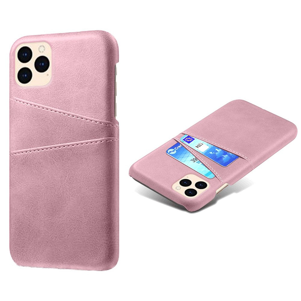 PU Leather Coated Plastic Case for iPhone 12 mini 5.4 inch, Double Card Slots Slim Protector Shell