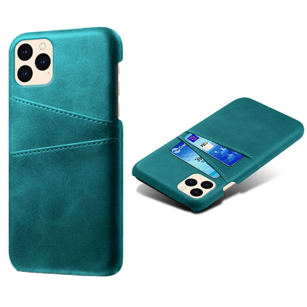 PU Leather Coated Plastic Case for iPhone 12 mini 5.4 inch, Double Card Slots Slim Protector Shell