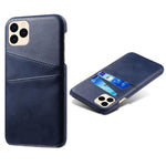 PU Leather Coated Plastic Case for iPhone 12 mini 5.4 inch, Double Card Slots Slim Protector Shell