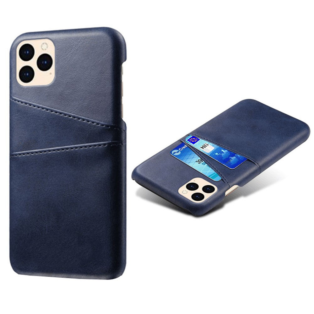 PU Leather Coated Plastic Case for iPhone 12 mini 5.4 inch, Double Card Slots Slim Protector Shell