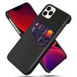 with Card Holder Cloth + PU Leather Coated PC Cover for iPhone 12 Pro / 12