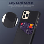 with Card Holder Cloth + PU Leather Coated PC Cover for iPhone 12 Pro / 12