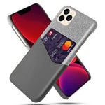with Card Holder Cloth + PU Leather Coated PC Cover for iPhone 12 Pro / 12