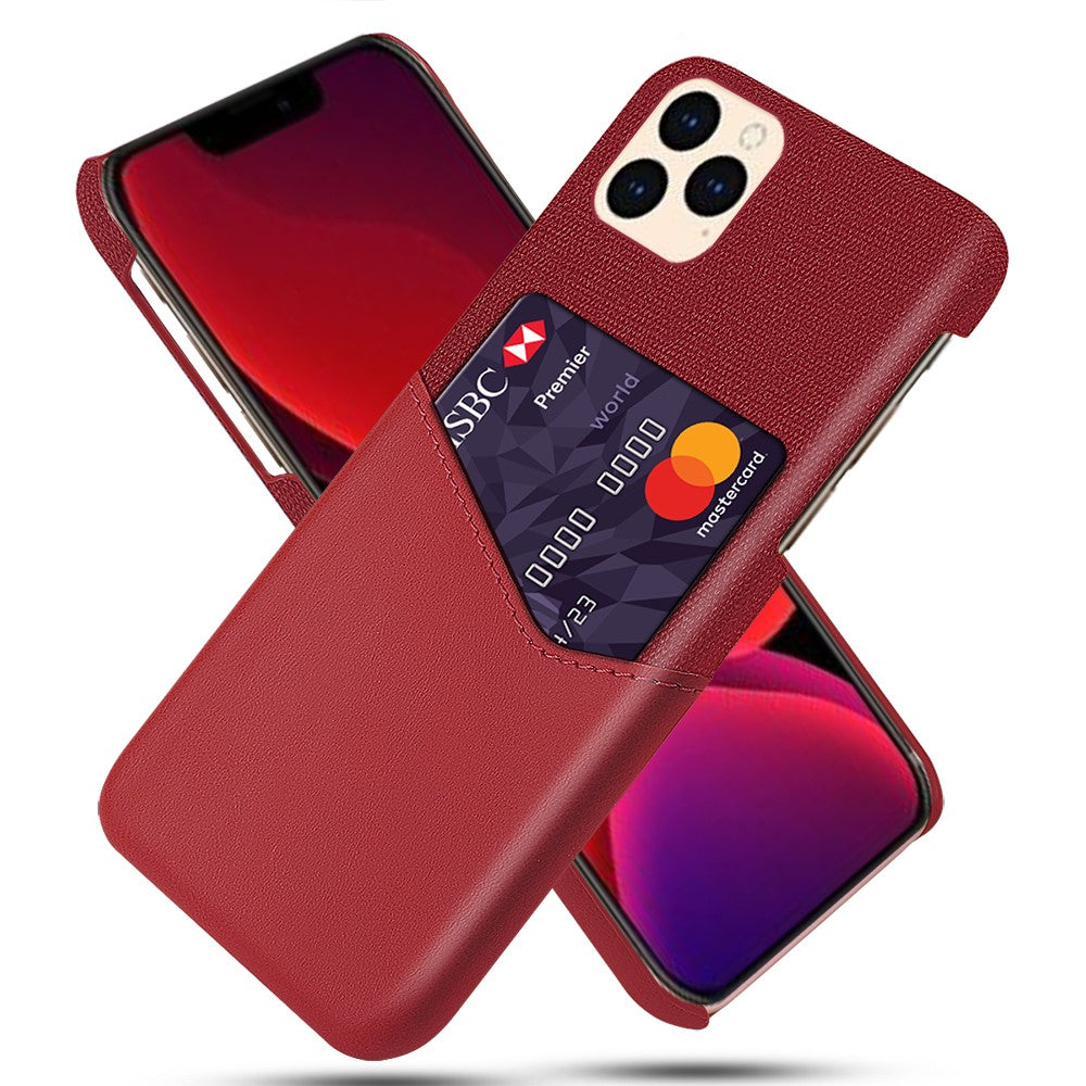 with Card Holder Cloth + PU Leather Coated PC Cover for iPhone 12 Pro / 12