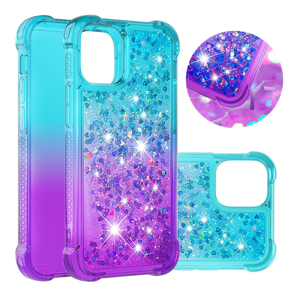 Shockproof Gradient Glitter Powder Quicksand TPU Case for iPhone 12 mini
