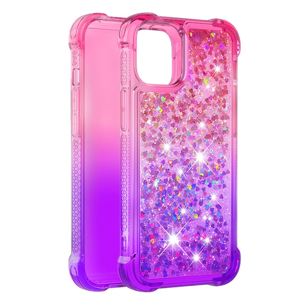 Stødsikker TPU-bagcover med glitterpulver og kviksandseffekt til iPhone 12 Pro Max 6.7 tommer