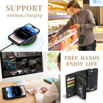 CASEME 008 Series Kickstand Zipper 2-in-1 Detachable Wallet PU Leather Case for iPhone 12 Pro Max 6.7-inch