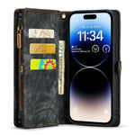 CASEME 008 Series Kickstand Zipper 2-in-1 Detachable Wallet PU Leather Case for iPhone 12 Pro Max 6.7-inch