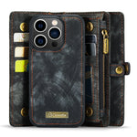 CASEME 008 Series Kickstand Zipper 2-in-1 Detachable Wallet PU Leather Case for iPhone 12 Pro Max 6.7-inch