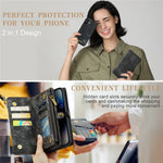 CASEME 008 Series til iPhone 12 Lynlåslomme Telefonetui Pung Stativ TPU+PU Læder Magnetisk Aftageligt Cover