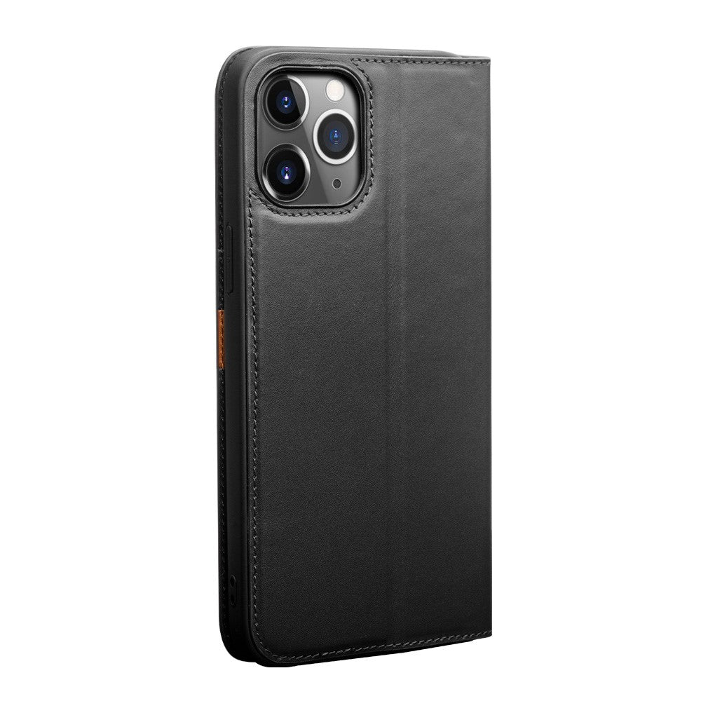 QIALINO For iPhone 12 Pro Max 6.7 inch Wallet Case Stand Genuine Cow Leather Flip Phone Cover