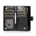 Crazy Horse Leather Coated TPU Wallet Phone Stand Case with 9 Card Slots Kickstand Shell for iPhone 12 Pro Max