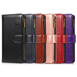 Crazy Horse Leather Coated TPU Wallet Phone Stand Case with 9 Card Slots Kickstand Shell for iPhone 12 Pro Max