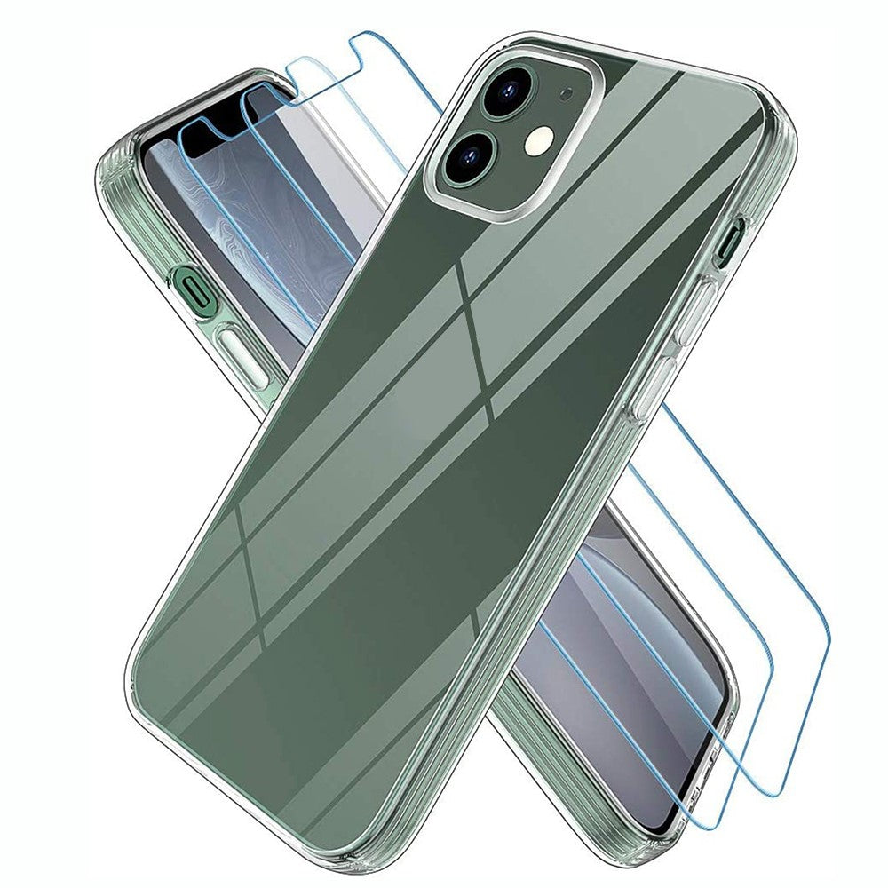 TPU Case for iPhone 12 mini Cover with Tempered Glass Screen Protector