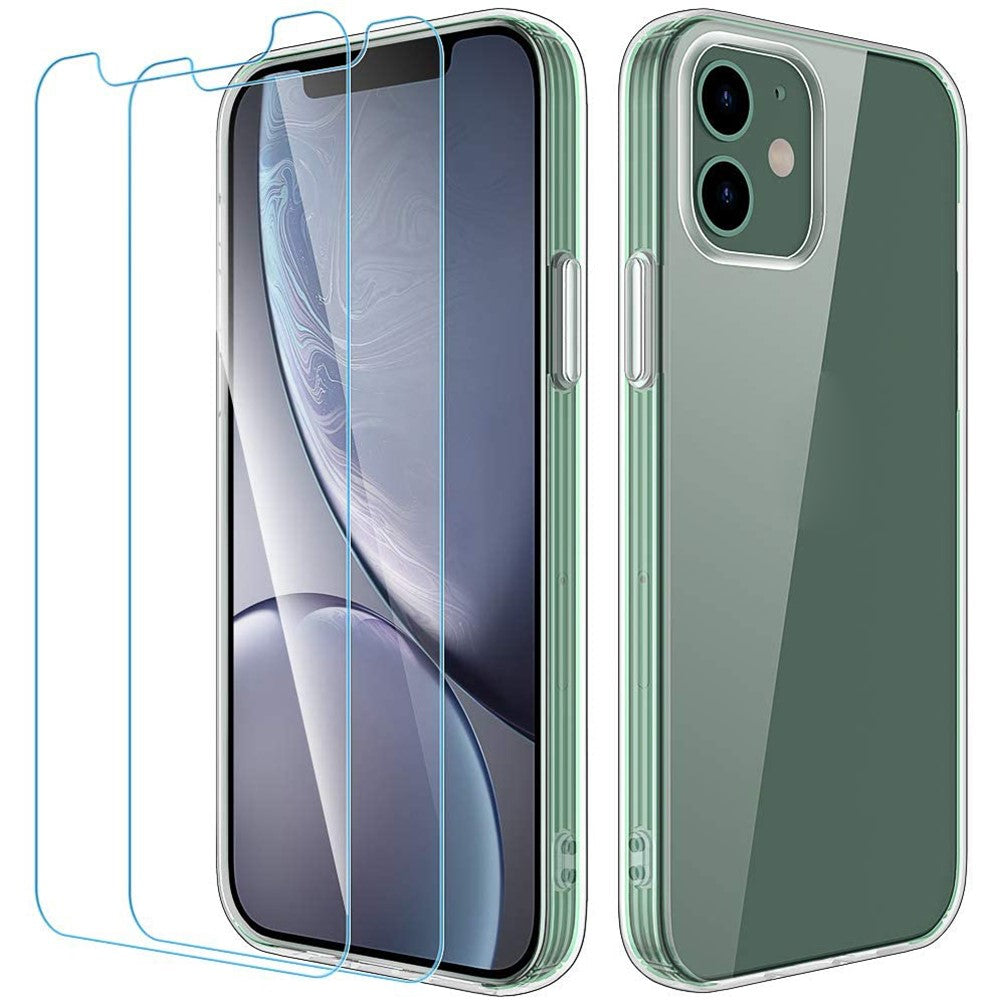 TPU Case for iPhone 12 mini Cover with Tempered Glass Screen Protector