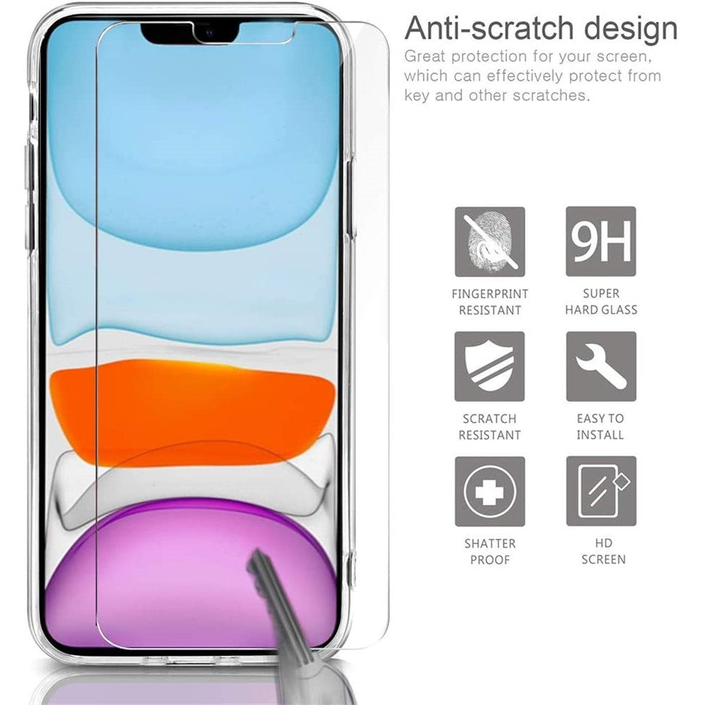 Til iPhone 11 6.1 tommer TPU Telefoncover + Skærmbeskytter i hærdet glas