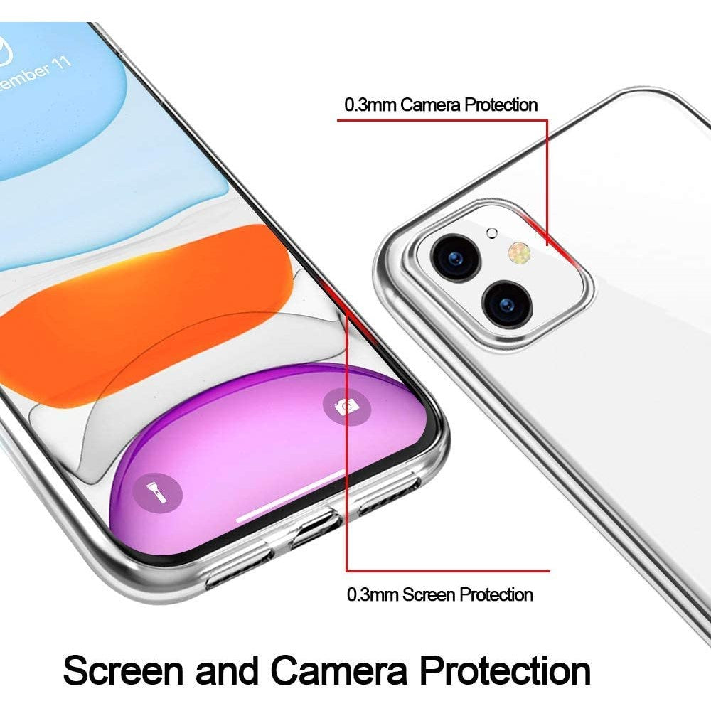Til iPhone 11 6.1 tommer TPU Telefoncover + Skærmbeskytter i hærdet glas