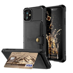 Kickstand Leather Coated TPU Cover with Card Holder [Built-in Magnetic Sheet] for iPhone 12 Pro Max 6.7 inch