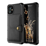 Kickstand Leather Coated TPU Cover with Card Holder [Built-in Magnetic Sheet] for iPhone 12 Pro Max 6.7 inch