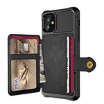 Kickstand Leather Coated TPU Cover with Card Holder [Built-in Magnetic Sheet] for iPhone 12 Pro Max 6.7 inch