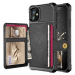 Kickstand Leather Coated TPU Cover with Card Holder [Built-in Magnetic Sheet] for iPhone 12 Pro Max 6.7 inch