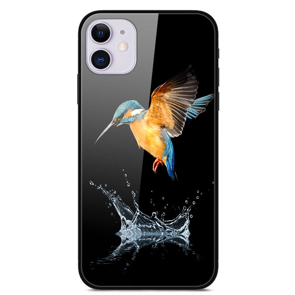 Telefoncover med mønstertryk i hærdet glas + TPU + PC til iPhone 12 Pro/12