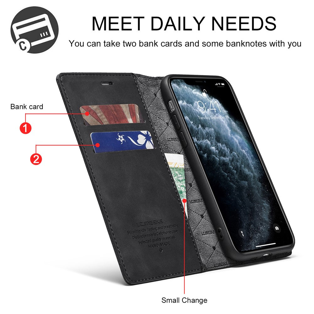 LC.IMEEKE Strong Magnetic Anti-drop Leather Phone Casing for iPhone 11 Pro