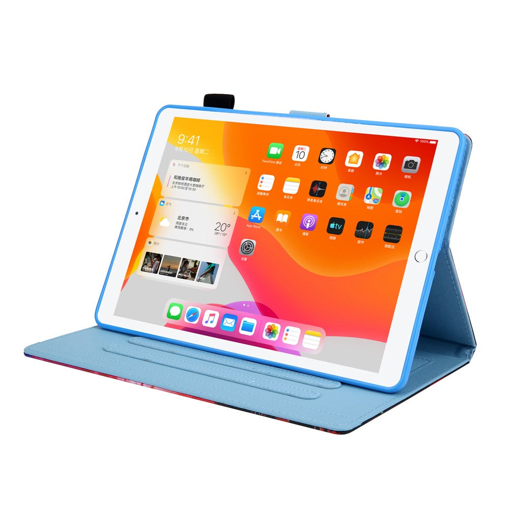 Mønstret læderetui med stander til iPad Air 10,5 tommer (2019)/iPad Pro 10,5 tommer (2017)/iPad 10.2 (2021)/(2020)/(2019)